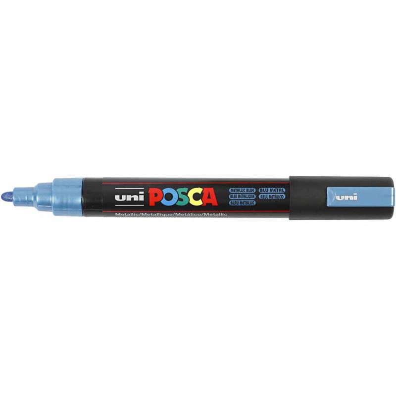 Posca Verfstift medium conische punt Metallic blauw