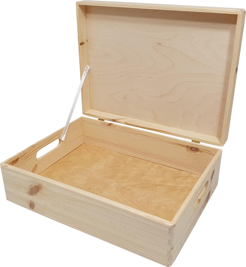 Opbergbox met deksel in den, 40 x 30 x 14cm