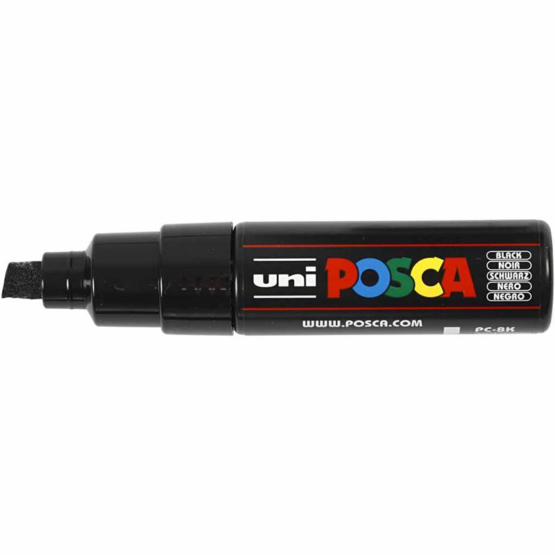 Posca verfstift PC8K Beitelpunt - Zwart