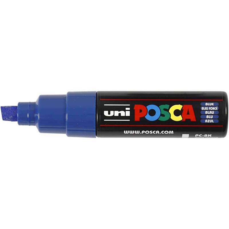 Posca verfstift PC8K Brede & schuin afgeschneden punt - Donkerblauw