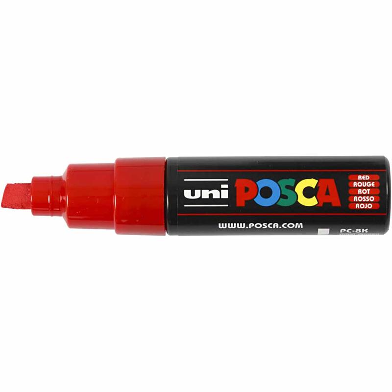 Posca verfstift PC8K Brede & schuin afgeschneden punt - Rood