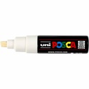 Posca verfstift PC8K Brede & schuin afgeschneden punt - Wit