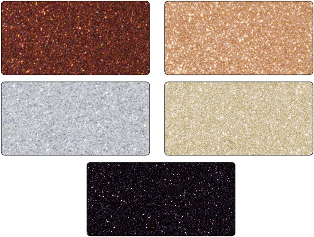 Glitterkarton CLASSIC 300g/m², 24x34cm, 5 vellen, verschillende kleuren