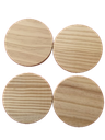 Houten onderzetters, H: 8 cm, d: 9 cm, 5 stuks in doosje