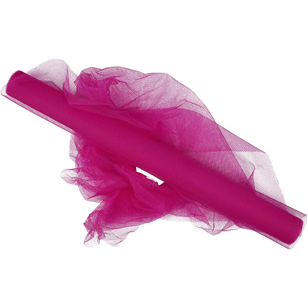 Tulle, L: 50 cm, rose, 5 m/ 1 rouleau