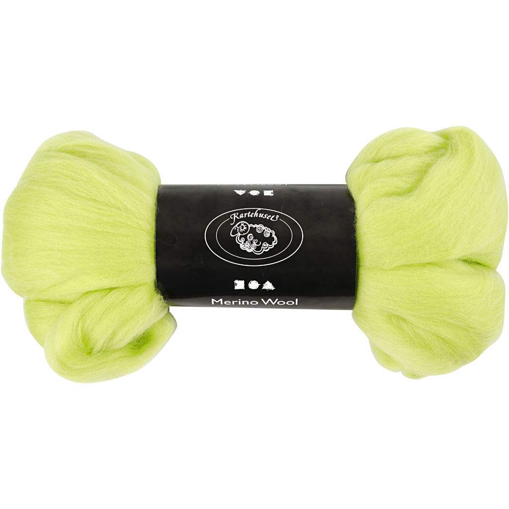 Merino wol, 21 micron, 100 gr lichtgroen