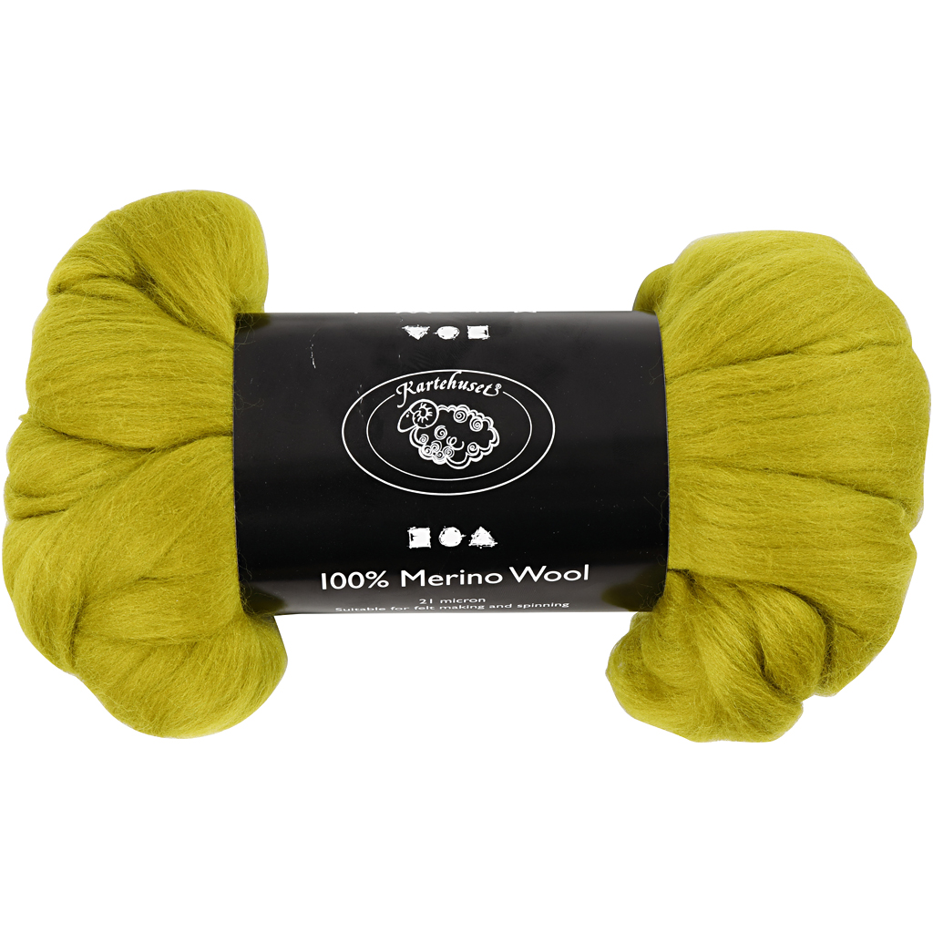 Merino wol, 21 micron, 100 gr limoen