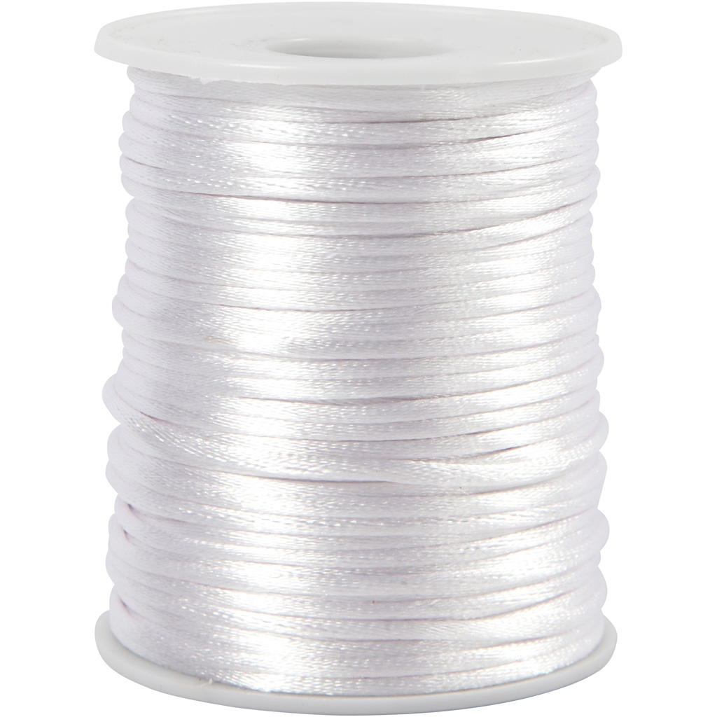 Cordon en satin 2 mm - 50m - Blanc