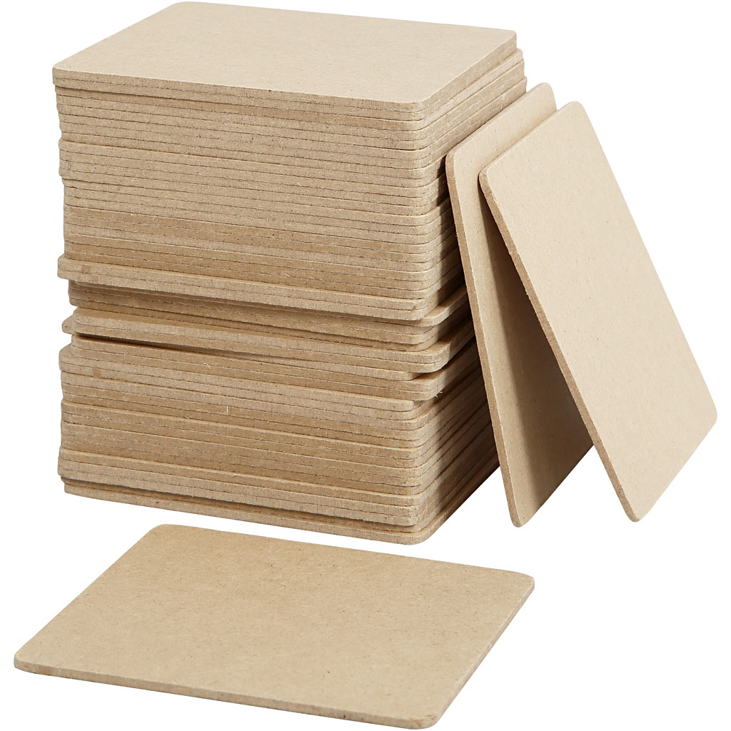 Glasonderzetter MDF, 10 x 10cm, 50 stuks