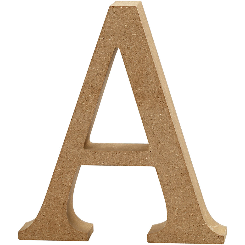 Letter MDF, H: 13 cm, dikte 2 cm - A