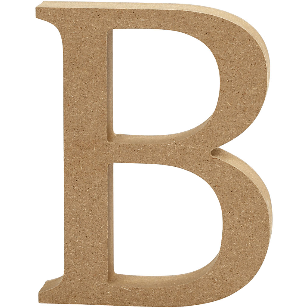 Letter MDF, H: 13 cm, dikte 2 cm - B