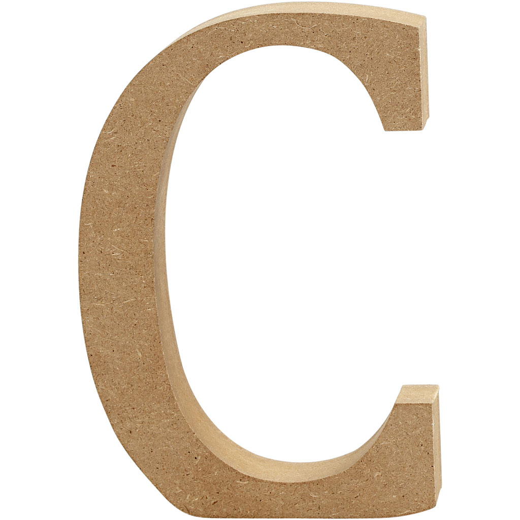 Letter MDF, H: 13 cm, dikte 2 cm - C