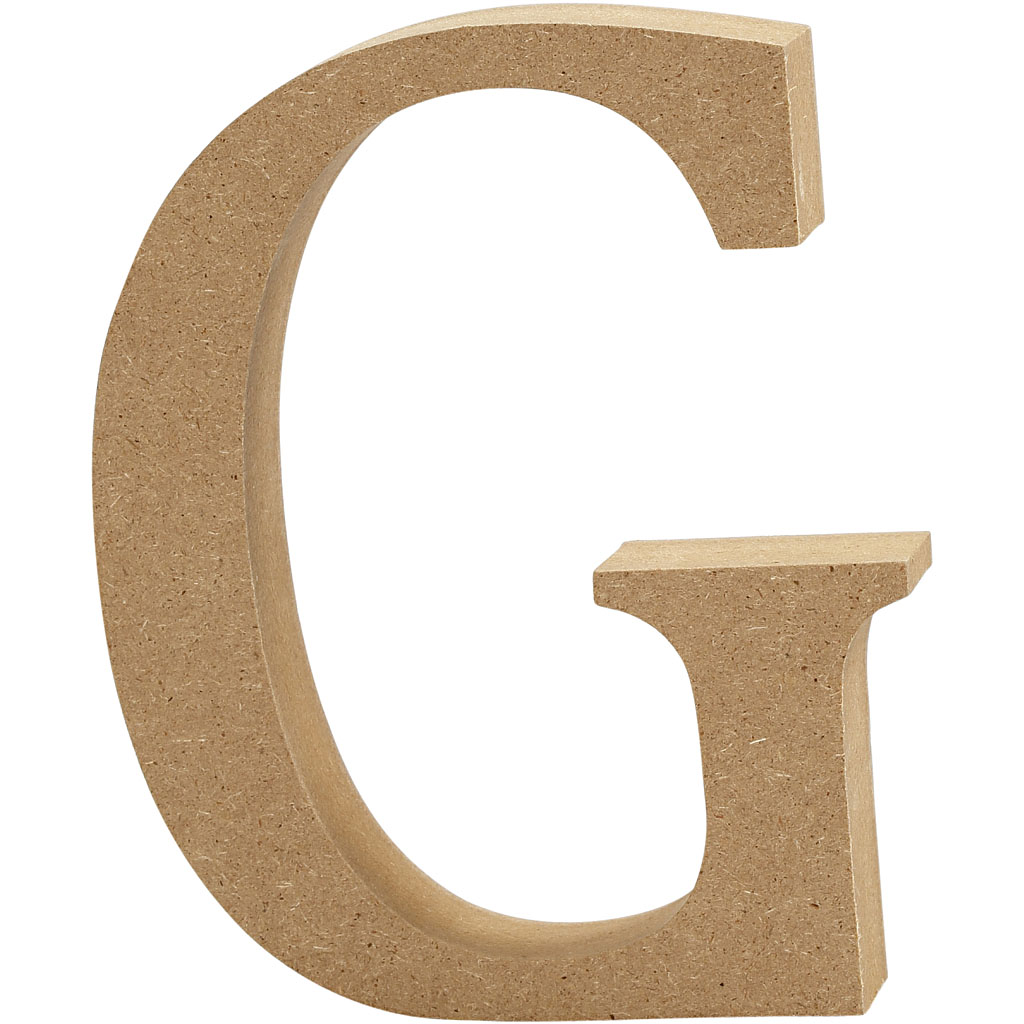 Letter MDF, H: 13 cm, dikte 2 cm - G