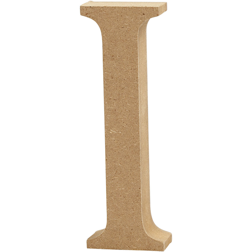 Letter MDF, H: 13 cm, dikte 2 cm - I