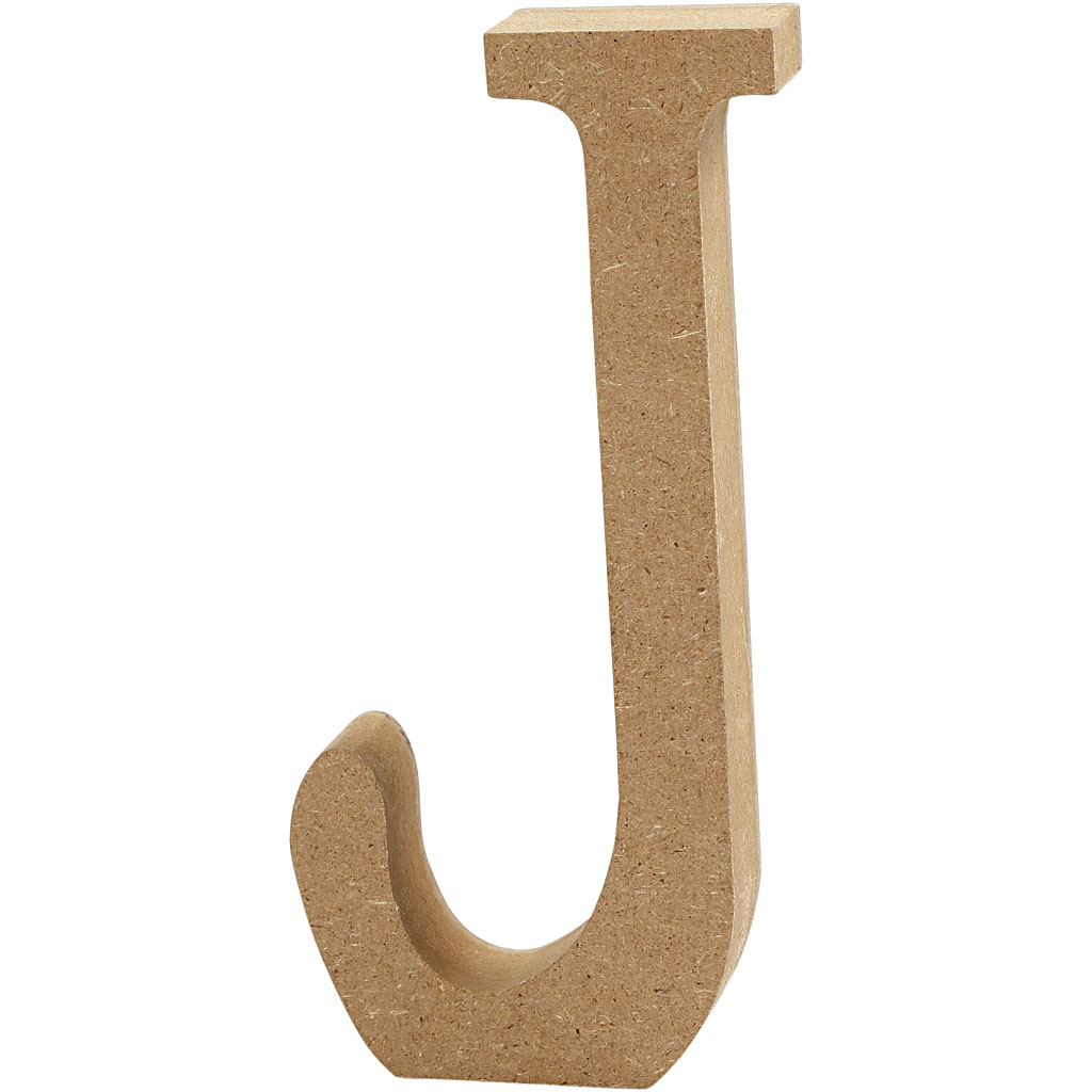 Letter MDF, H: 13 cm, dikte 2 cm - J