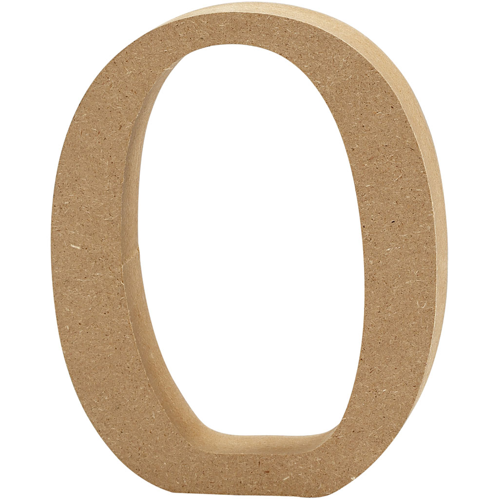 Letter MDF, H: 13 cm, dikte 2 cm - O