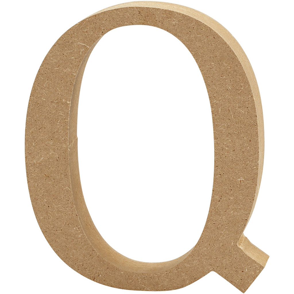 Letter MDF, H: 13 cm, dikte 2 cm - Q