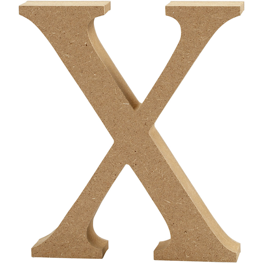 Letter MDF, H: 13 cm, dikte 2 cm - X