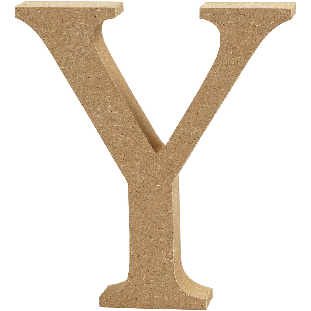 Letter MDF, H: 13 cm, dikte 2 cm - Y