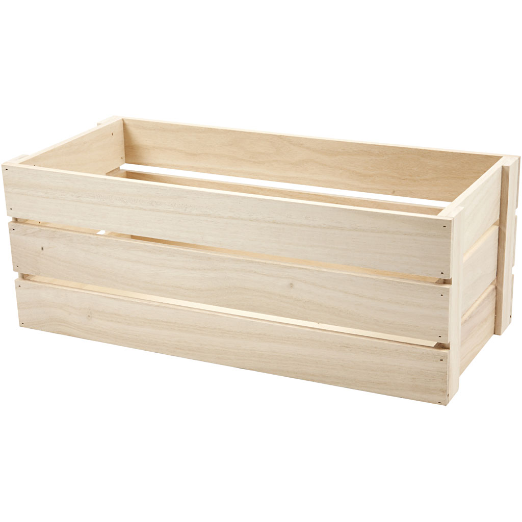 Cageot en bois, H: 17 cm, dim. 45x20 cm, 1 pièce