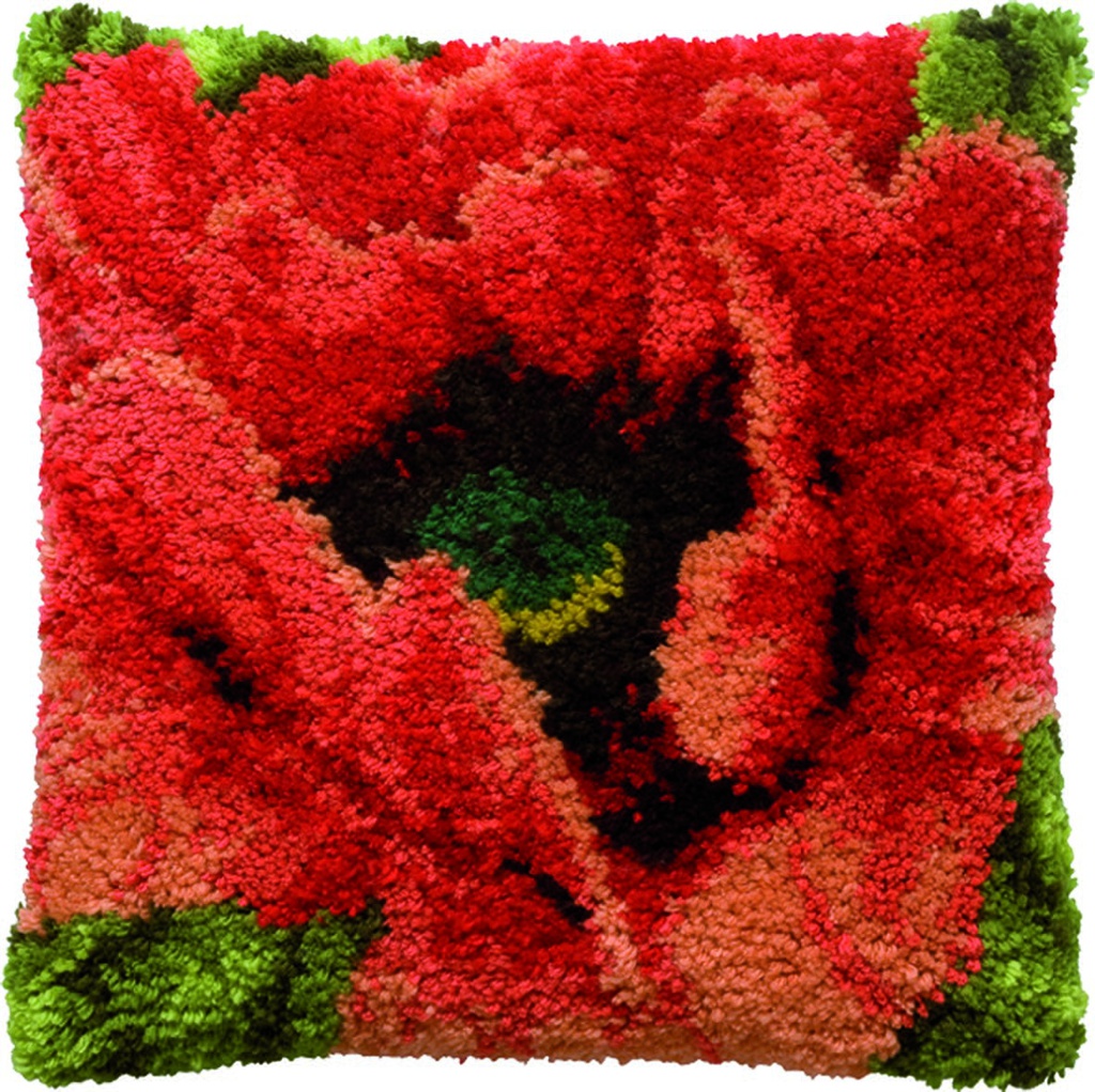 Kit à nouer 40x40cm, Coquelicot