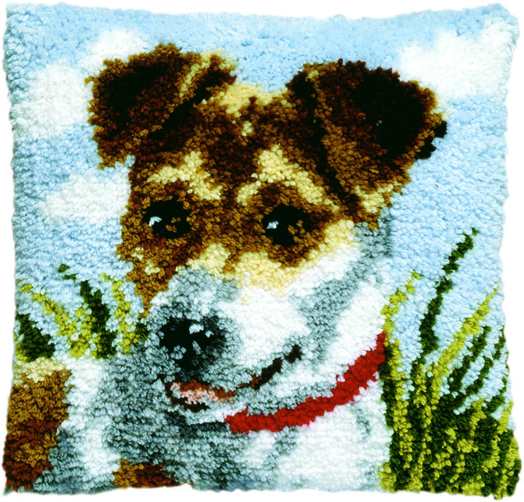 Kit à nouer 40x40cm, Jack Russel