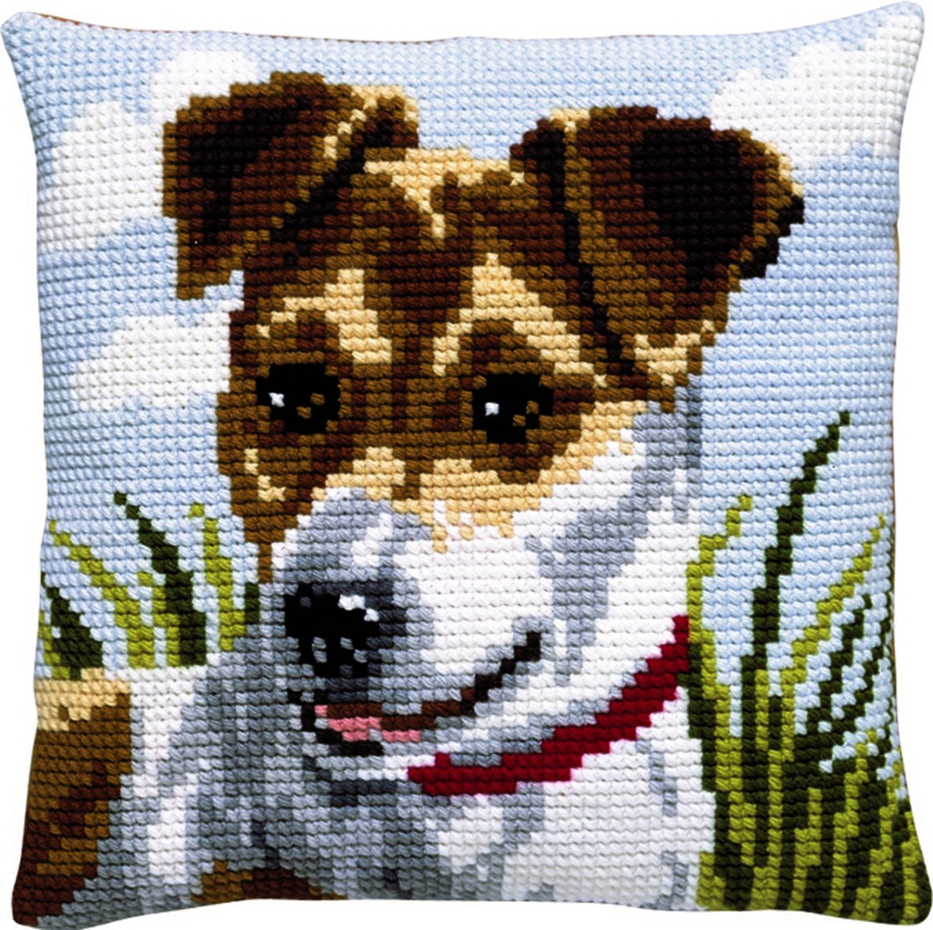 Kit coussin point de croix 40x40cm, Fox