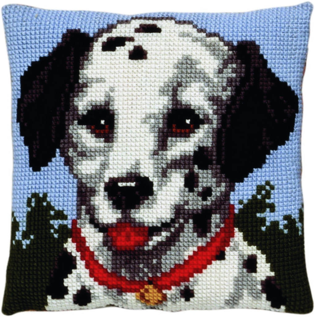 Kit coussin point de croix 40x40cm, Dalmatien