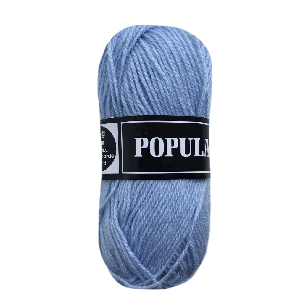 Laine acrylique Populair 20 x 50gr. bleu ciel (03)