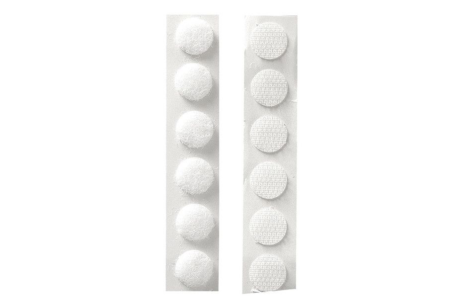 Velcro Rond 20mm Autocollant 12 sets, Blanc