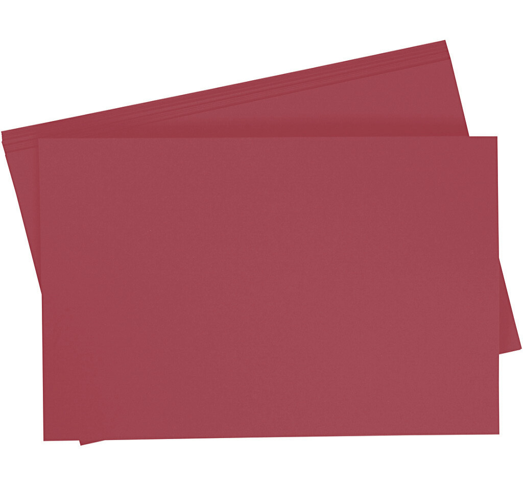 Getint papier 130g/m², 50x70cm, 10 vellen, donkerrood