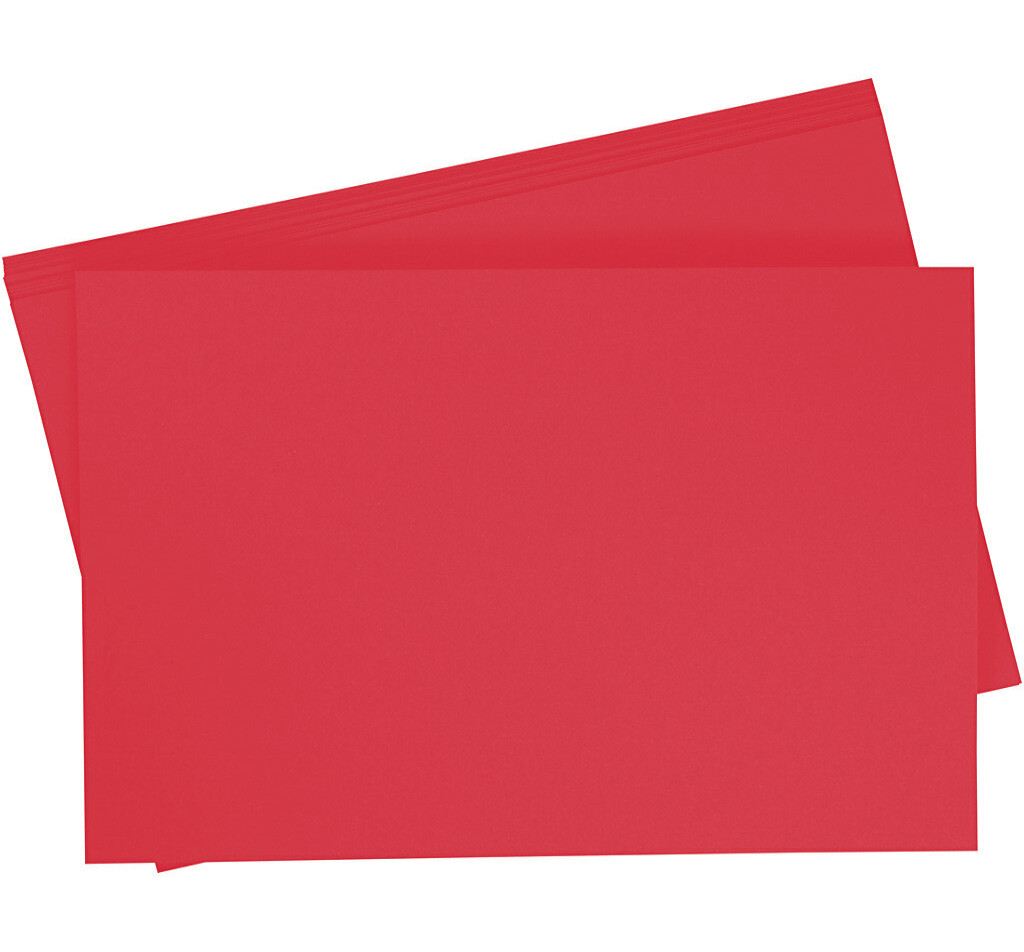 Getint papier 130g/m², 50x70cm, 10 vellen, rood