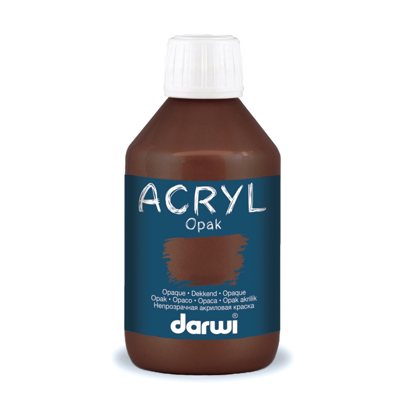 Darwi Acryl Opak acrylverf, 250ml, Donker Bruin (805)