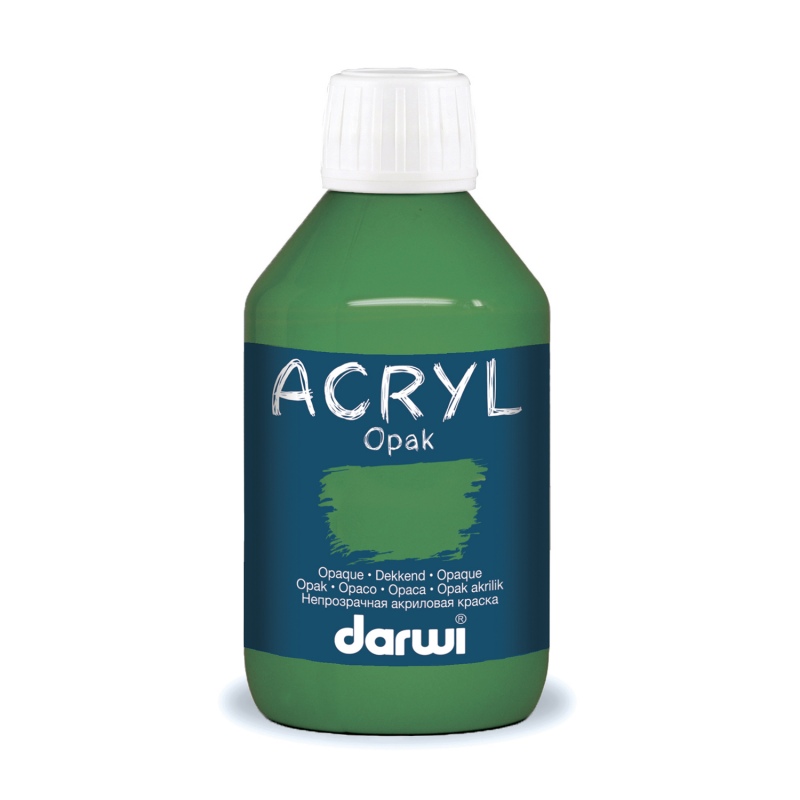 Darwi Acryl Opak acrylverf, 250ml, Donkergroen (626)