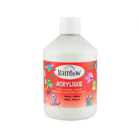 Rainbow educatieve acrylverf, 500ml, Wit (010)