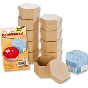 Set van 10 dozen HEXAGON, 7.5x6.5x4 cm - naturel*