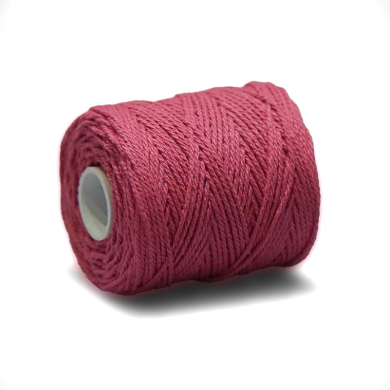 Fil coton (1mm) pour bandes d'amitié 50gr (~45m), rose foncé