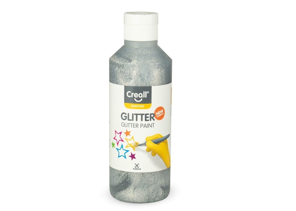 Creall Glitter, gouache avec glitter, 250ml, argent