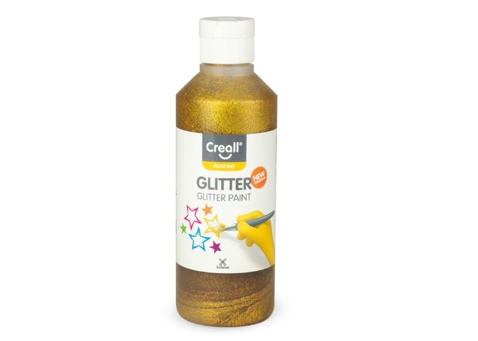 Creall Glitter, plakkaatverf met glitters, 250ml, goud