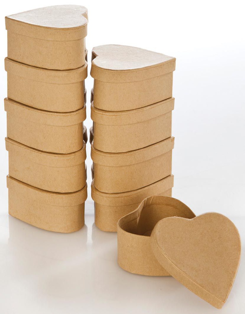 Set van 10 dozen HART, 8.0x7.5x4.0 cm - naturel