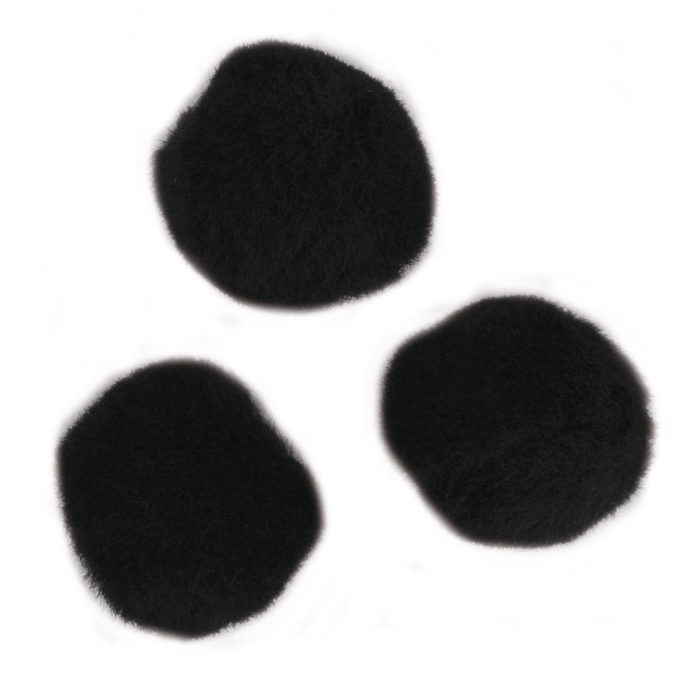 Pompons, 15 mm, 60 pces, Noir