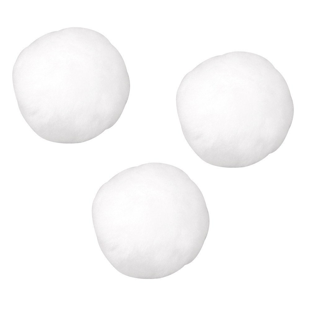 Pompons, 15 mm, 60 pces, Blanc