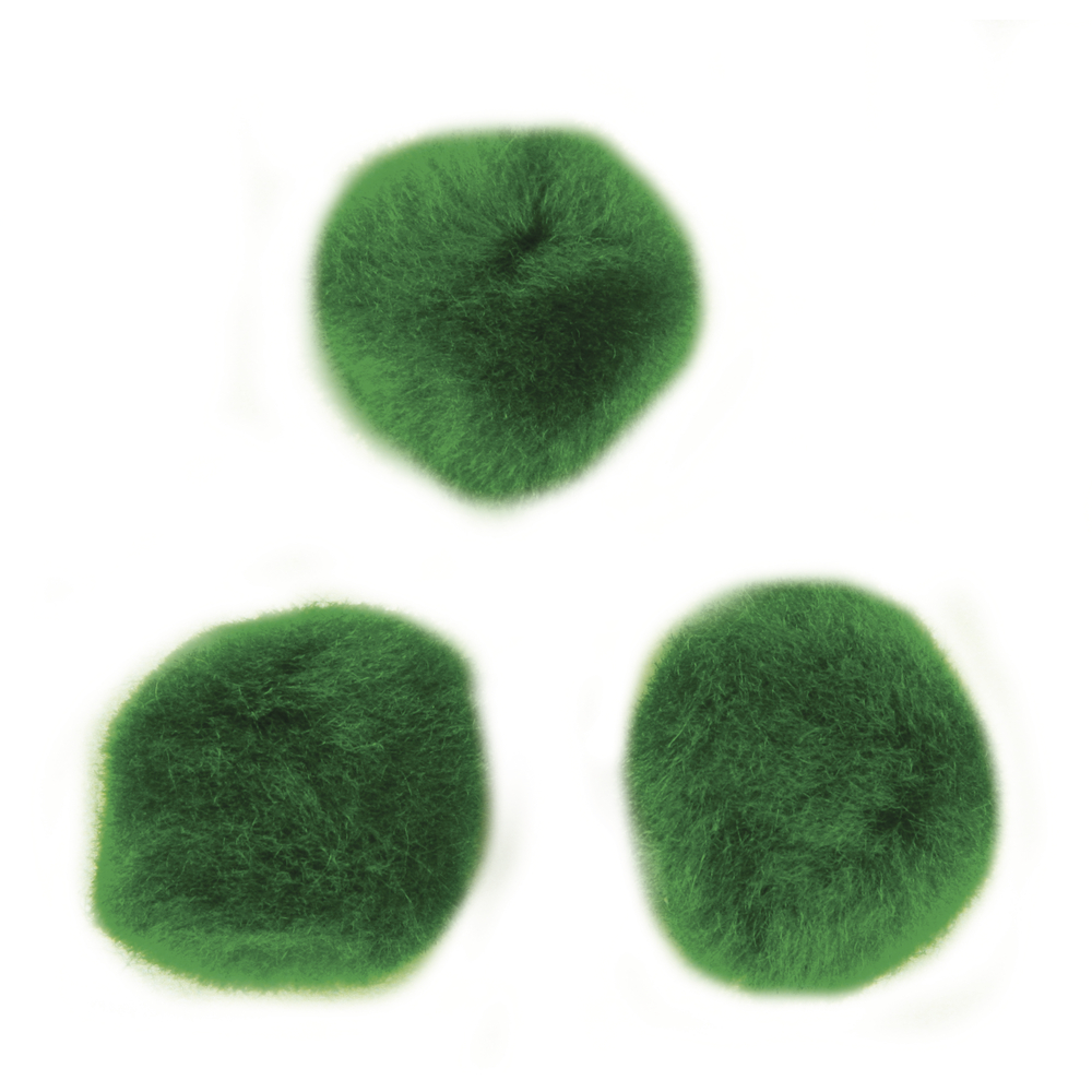 Pompons, 15 mm, 60 pces, Vert