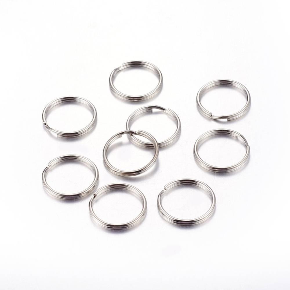 Anneaux double 10mm, Argent - 100 pièces