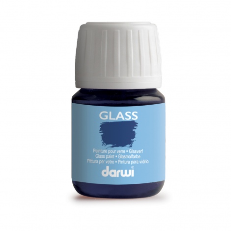 Darwi glass, peinture en verre, 30 ml - Bleu Foncé