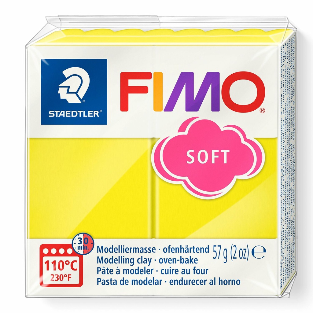 Fimo soft Boetseerklei, citroen, 8020-10, 57g