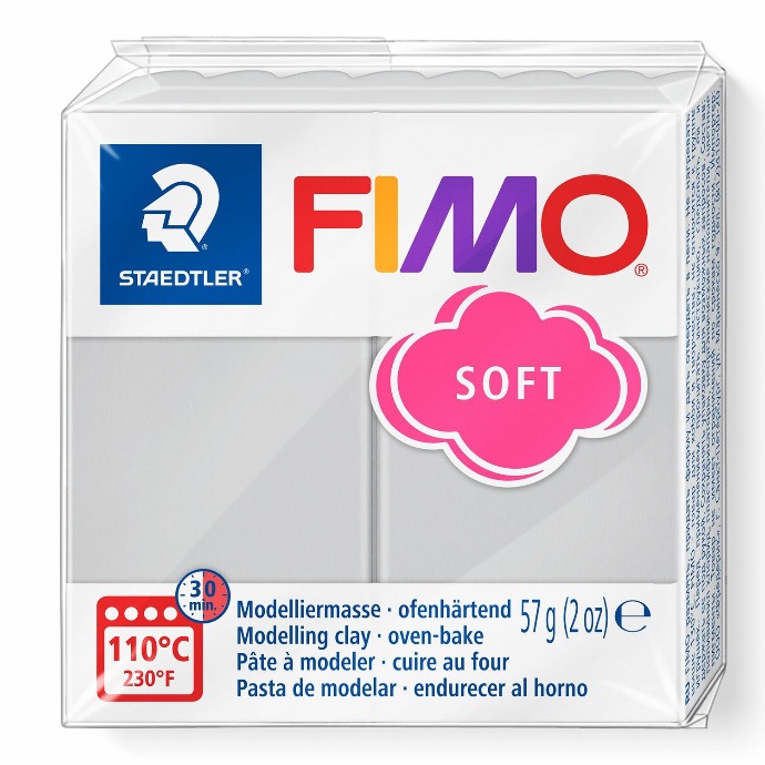 Fimo soft boetseerklei, 57gr - dolfijngrijs