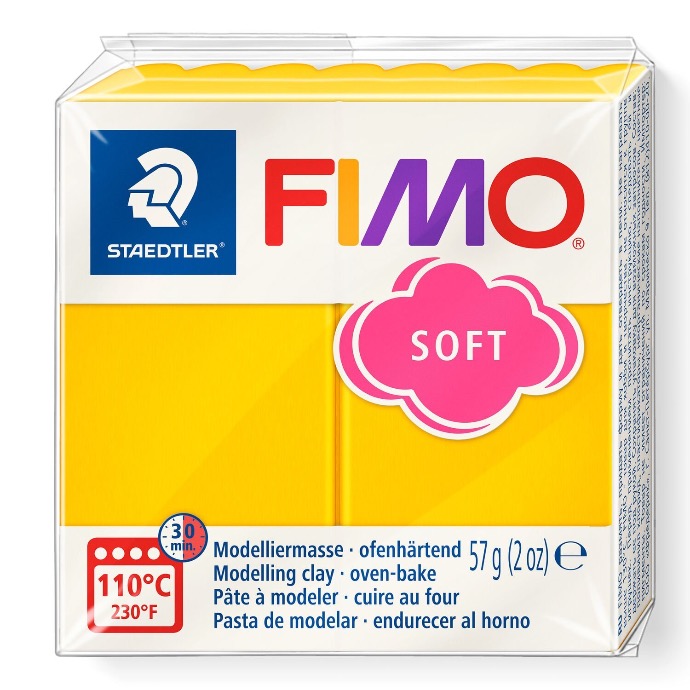 Fimo soft Boetseerklei, zonnegeel, 8020-16, 57g