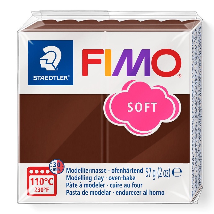 Fimo soft boetseerklei, 57gr - choco