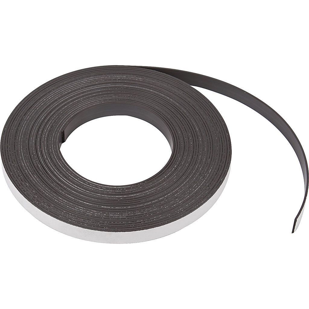 Magneetband zelfklevend, 12.5x1.5 mm - 5 meter